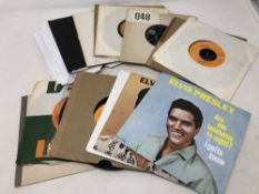22 vintage Elvis Presley 7" records - Good Luck Charm, Are You Lonesome Tonight, Hound Dog,