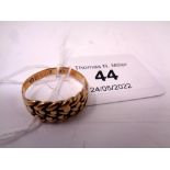 A 9ct gold plaited ring, size T. CONDITION REPORT: Misshapen. 4.