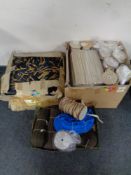 Three boxes containing large quantities of fabric trim