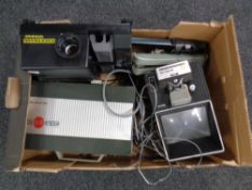 A box of Eumig mark super 8 projector together with a Kindermann universal projector and Prinz