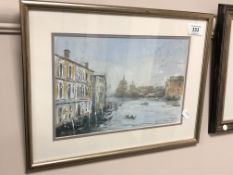 Peter Knox (b. 1942) : The Grand Canal, Venice, watercolour, signed, 18 cm x 27 cm, framed.