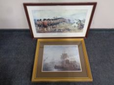 An R Gibb print The Thin Red Line, in frame and mount,