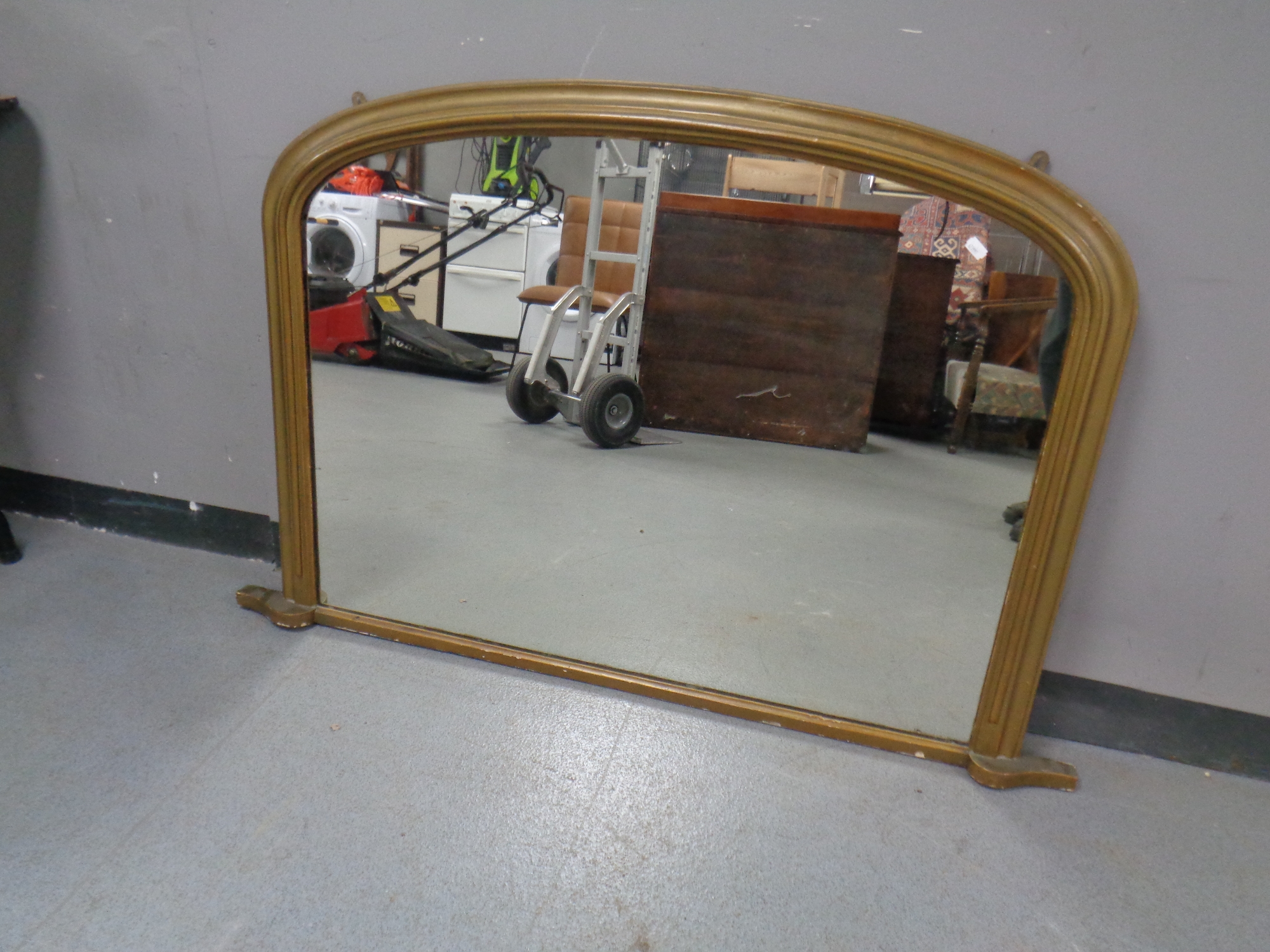 A Victorian gilt framed overmantel mirror