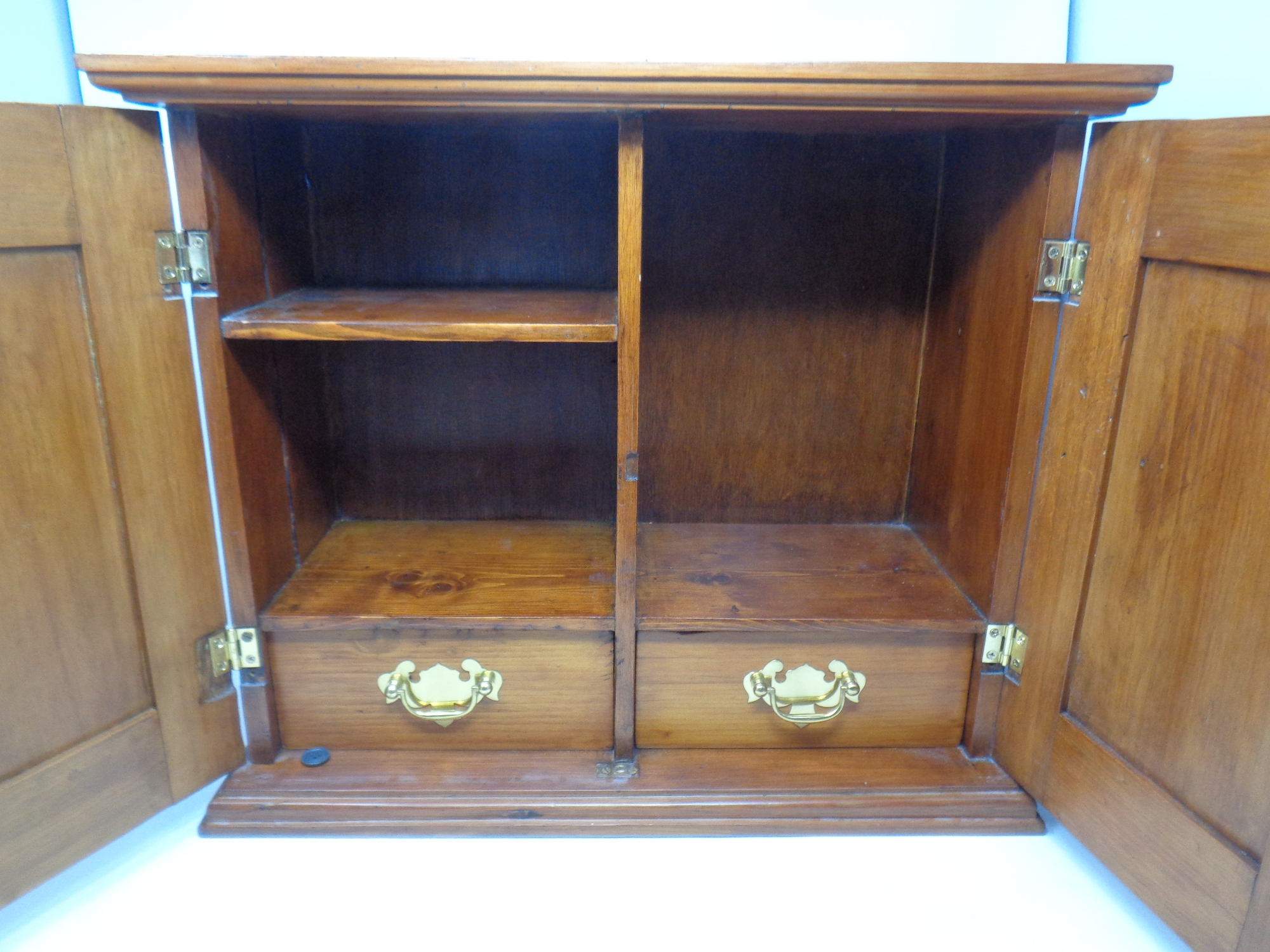 A stained pine two door cabinet with fitted interior - Image 2 of 2