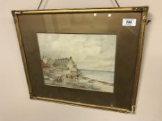 Stanley Brinton : Cottages and Fishing Boats by the Sea, watercolour, signed, dated 1924,