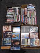 Four boxes containing a quantity of various DVD's (4)