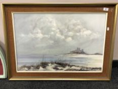 Colin Rule : Bamburgh Castle, oil on canvas, signed, 50 cm x 75 cm, framed.