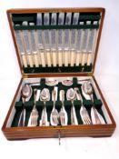 A 20th century canteen of Sheffield plated cutlery with key