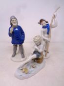 A USSR figure of a girl with skis,