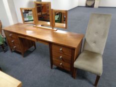 A good quality Barker and Stonehouse oversized twin pedestal dressing table fitted with nine