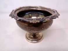 A Birmingham silver pedestal bowl (a/f)
