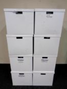 Eight cardboard storage boxes with lids (8)
