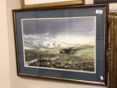 W C M Evans : An Open Valley Landscape, watercolour, signed, 36 cm x 53 cm, framed.