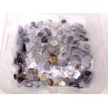A tub of a large quantity of antique and later coins to include French, Belgian, Italy, Sweden etc,