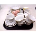 A tray of twenty-one piece Noritake Longwood china tea service together with a further pair of bone