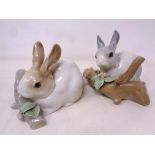 Two Lladro figures of rabbits