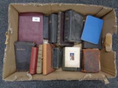 An interesting collection of Holy Bibles, prayer books and hymn books.