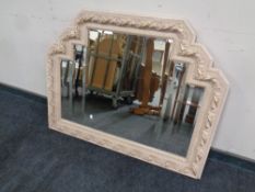 An Art Deco style beveled overmantel mirror