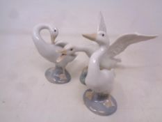 Three Lladro figures of swans