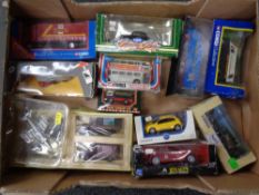 A tray containing boxed die cast vehicles to include Corgi Royal Mail delivery van,