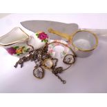A small quantity of costume jewellery, cake slice, china boot etc.