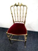 A Regency style brass framed bedroom chair