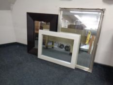 Three contemporary framed mirrors