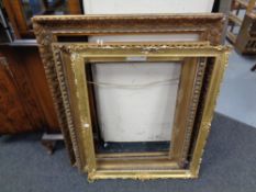 Three 19th century gilt frames