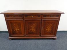 An Italian style inlaid mahogany sideboard,