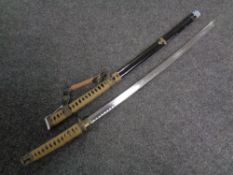 A contemporary Japanese katana in sheath