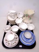 A tray of assorted ceramics to include Ringtons Maling jug,