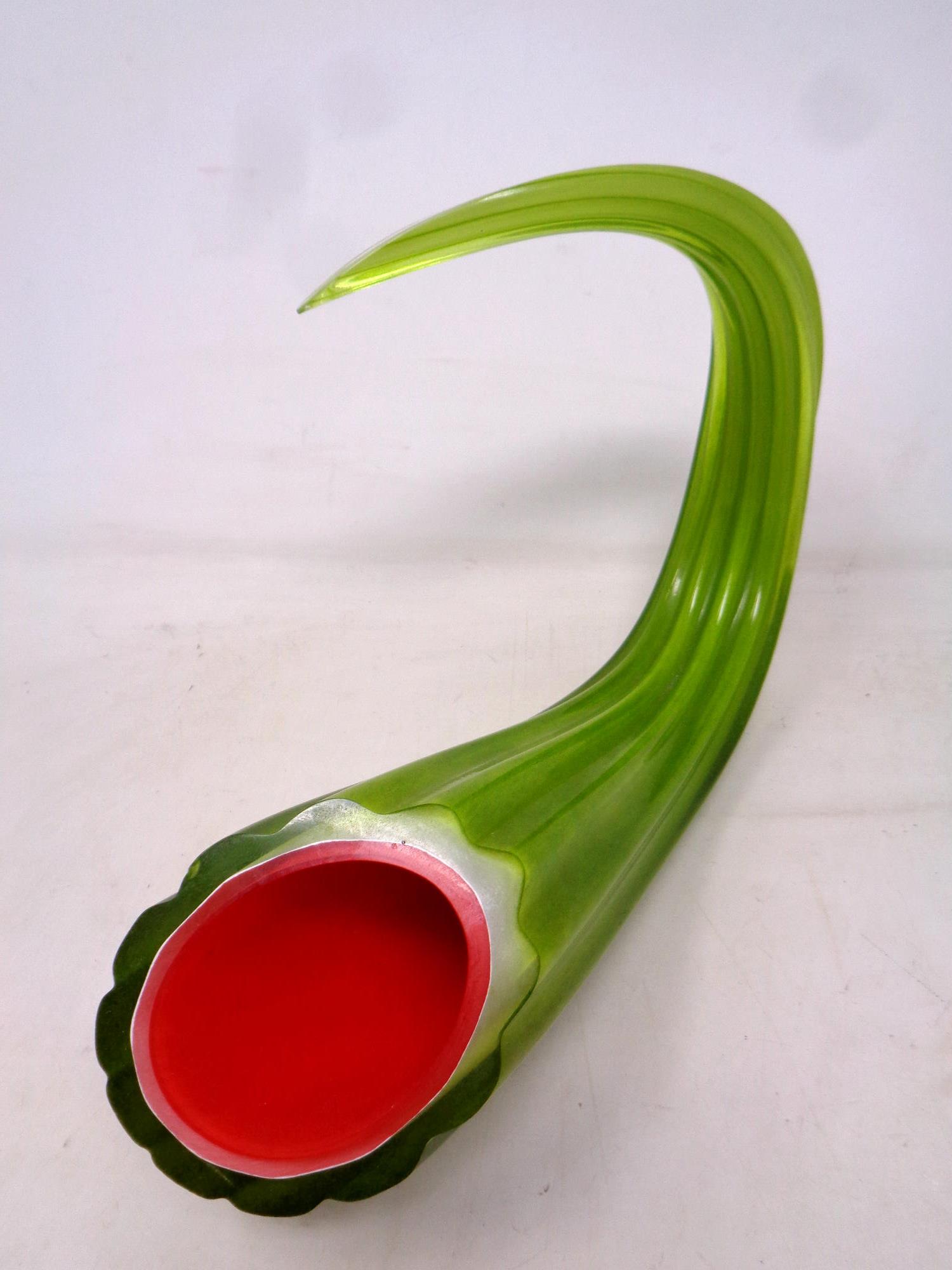 A Roger Tye art glass sculpture, signed to base.