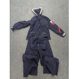 A two piece Naval uniform.