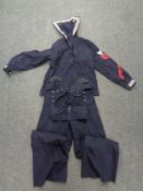 A two piece Naval uniform.