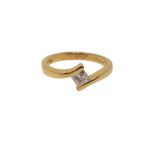 An 18ct gold princess cut solitaire diamond ring, size M CONDITION REPORT: 3.