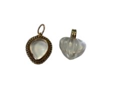 Two crystal gold mounted pendants