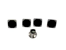 A set of six white gold agate dress studs CONDITION REPORT: 6.