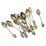 Canadian silver and enamel spoons for Quebec, Montreal, British Columbia,