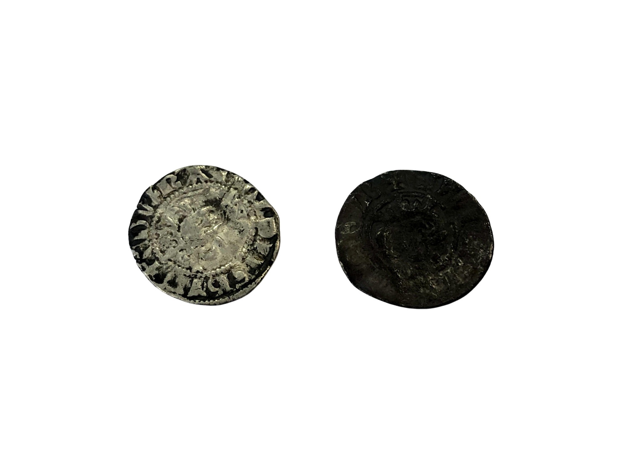 Two hammered silver pennies