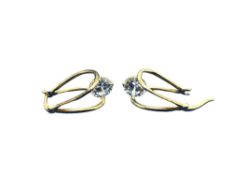 A pair of gold plated cubic zirconia earrings