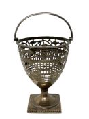 A Georgian silver basket, London marks 1782, height 14.5cm.