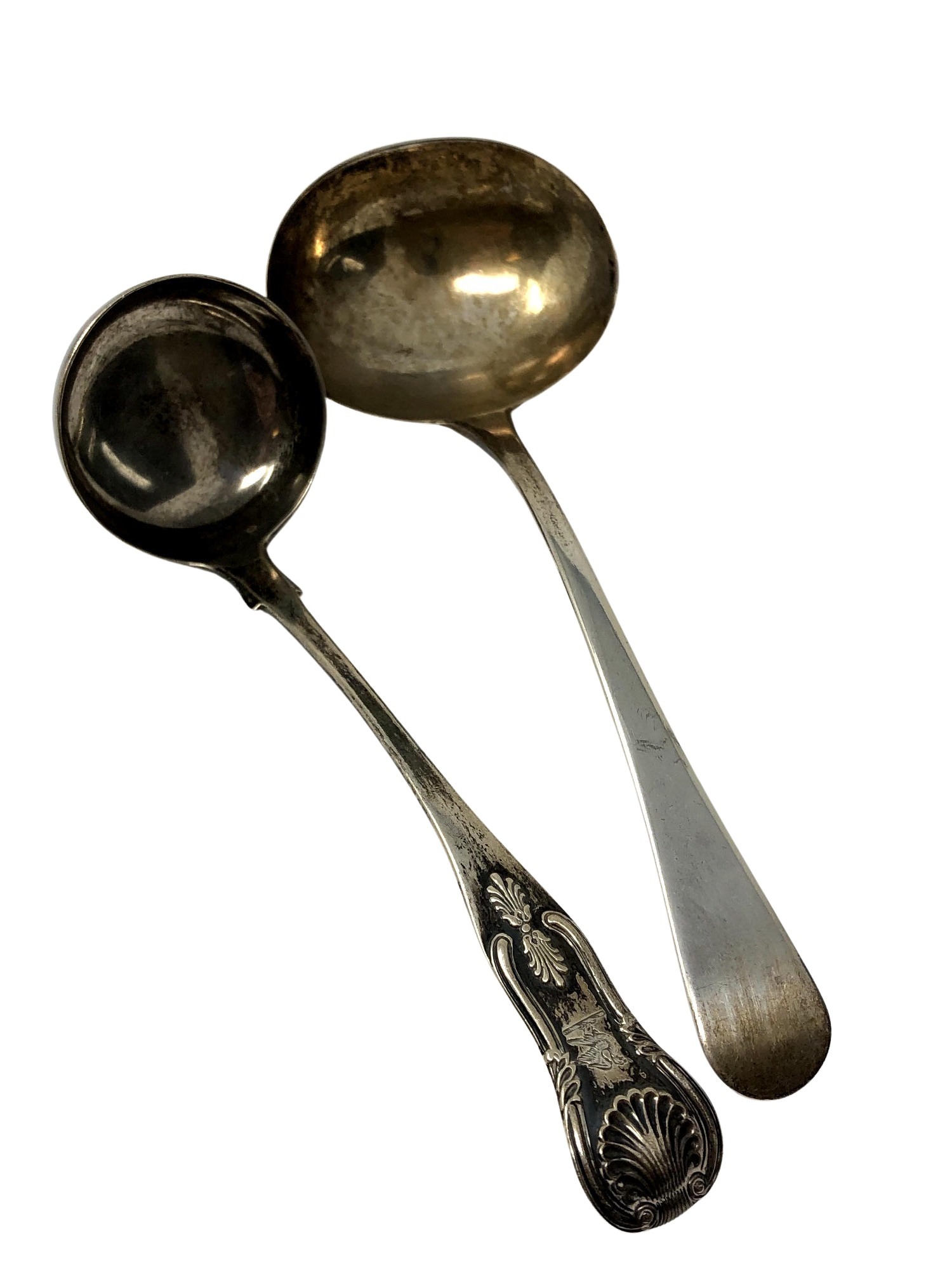 A Georgian silver ladle and a Victorian example (2)