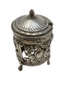 An early French silver mustard pot, circa 1800, lacking liner, 5.2oz.