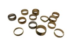 Twelve brass jeweler's band rings