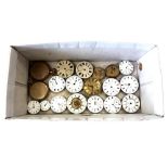 A large quantity of pocket watch movements from 18ct gold watch cases and two plated hunter pocket