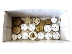 A large quantity of pocket watch movements from 18ct gold watch cases and two plated hunter pocket