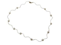 A 9ct gold and cultured pearl necklace