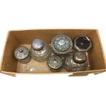 Assorted silver including heavy lidded jar etc.