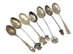 Seven silver spoons for Braemar, Southport, Windermere, Warwick Castle etc.