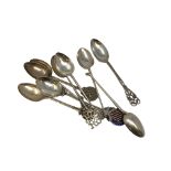 A collection of silver spoons - Tennis, Motorcross, Bowling.